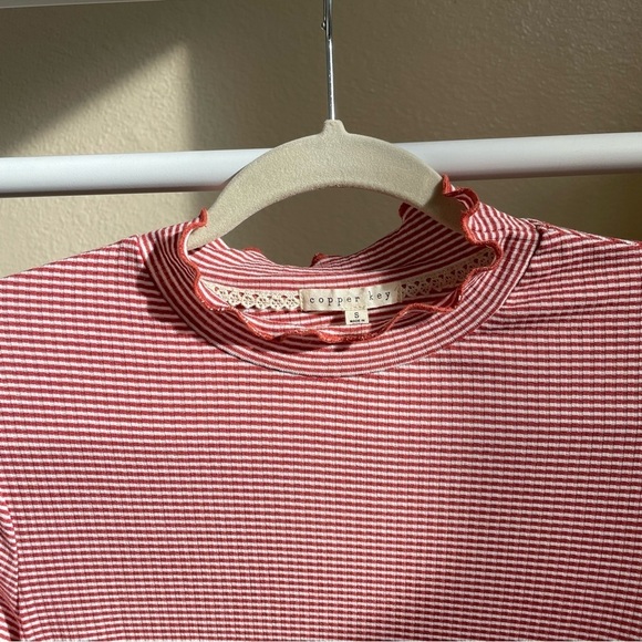 Copper Key Ribbed Mock Neck Long Sleeve Dress - Picture 6 of 7